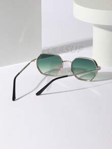 015068863-0009-SX2358 1pc Men Summer Metal Geometric Multi-Polygon Fashion Glasses, Fashion Street Style Eyewear, Suitable For All Seasons, Sunshiny Days, With Thick Frame And Ventilation Holes, Randomly Included PU Glasses Case Or Paper Box