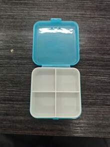 1pc 4 Grids Medicine Storage Box - Blue - View 11