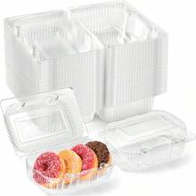 40 Pack Hinged Plastic Containers, Sturdy To Go Clamshell Food Containers With Lids, Disposable Take Out Boxes Desserts Cake Slices Sandwich Salad Cookies (.2 * 4.*3 Inches) - 1 - View 1