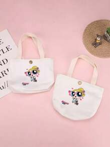 THE POWERPUFF GIRLS Minimalist Flying Policewoman Canvas Tote Bag Simple Canvas Bag Portable Fabric Storage Bag Fashion Small Wallet Daily Casual Lipstick Data Cable Storage Bag Canvas Tote Bag For Women Wallet Mini Wallet Purse Wallet Travel Wallet Coin Wallet