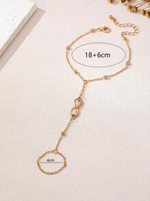 1 buc Inel de deget cu conector în formă de 8, la modă și simplu, pentru femei, accesorii zilnice, mărimea ca standard principal, nu cantitatea de boabe