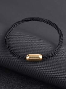 1pc Luxury Gold Color Stainless Steel Magnetic Buckle Bracelet Handmade Layers Bracelet For Women Girl Multicolor Weaven Steel Chain Bracelets Sports Leisure H656