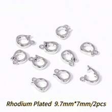 2 stuks 18K verguld messing metalen inleg zirkonia scharnierende hanger enhancer borgsluitingen DIY sieraden maken accessoires