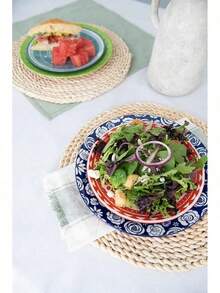 Mismatched Colorful Dinnerware Set Of 6 - Fun Decorative Cute Boho Kitchen Dishes - Zero Lead & Cadmium - 10.5 Inch Diametersummer - 10.5 Inch - View 7