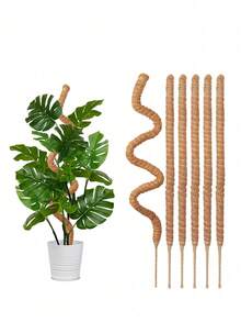 1 pieza/2 piezas Postes de musgo flexibles para plantas, plantas Monstera, soporte para plantas trepadoras, plantas de interior, plantas en maceta, estantes de soporte - marrón - Ver 2