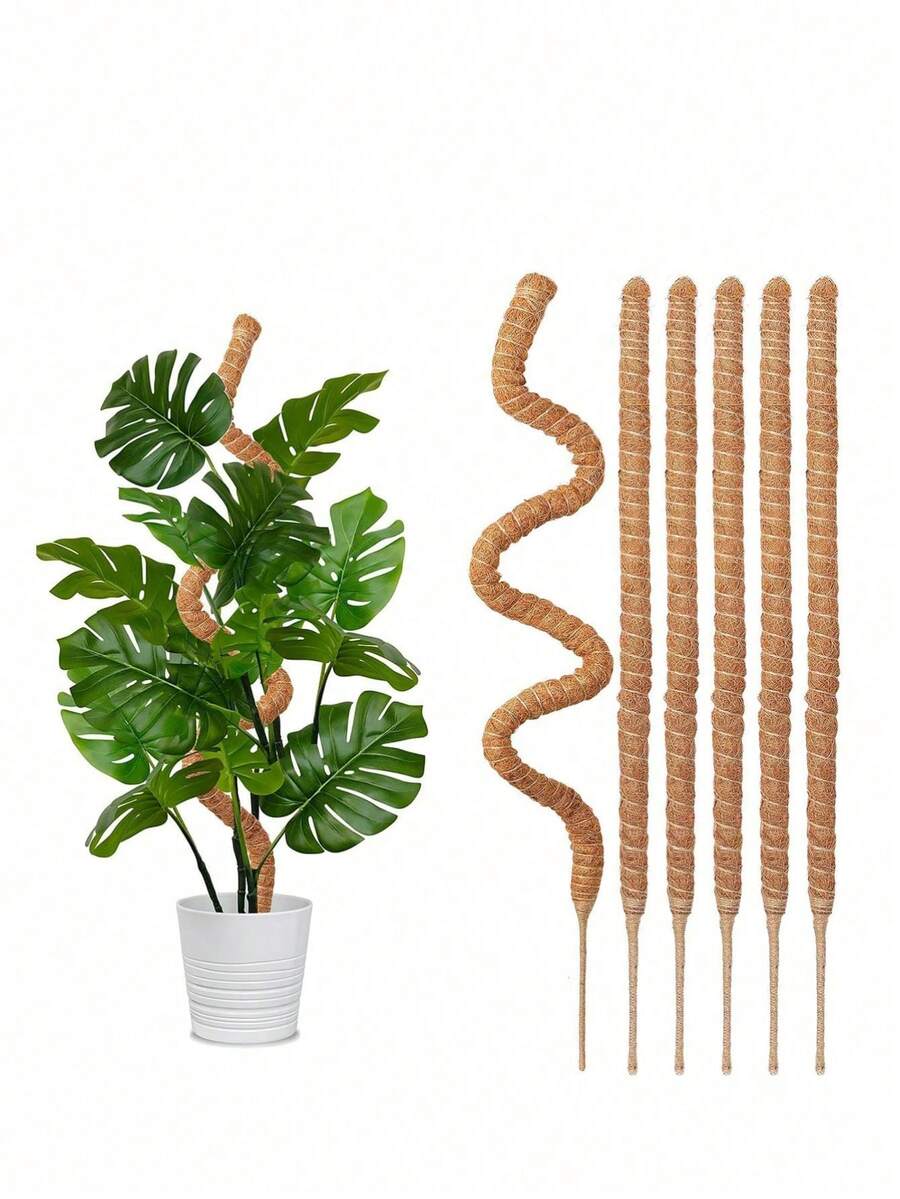 1 pieza/2 piezas Postes de musgo flexibles para plantas, plantas Monstera, soporte para plantas trepadoras, plantas de interior, plantas en maceta, estantes de soporte