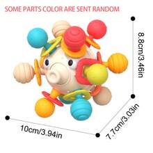 1pc Cute Puffer Fish Tactile Ball, Infant Sensory Toy, Baby Teether Toy, Interaction Sensory Ball - Colorful Plastic Grasping Toy, Suitable For Early Learning And Brain Development, Christmas/Birthday Gift For Baby Boys And Girls