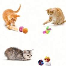 Juguetes para gatos, paquete de 30 juguetes interactivos para gatos que incluyen bolas de arruga para gatos, bolas brillantes para gatos, resortes en espiral para la mayoría de los gatos