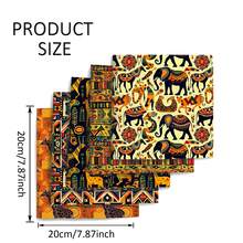 African Kente Themed Fabric Bundle - 5pcs, Assorted Colors, Pre-Cut Polyester Quilting Squares For DIY Crafts, Gift WrappingQuilt Making Sewing Quilting Crafting Hand Sewing DIY Doll Fabric Stitching - Multicolor - View 10