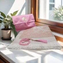 3 PiecesPrayer Set With Silk Pouch, Rosary Beads & 70*110cm Carpet Mat, Gift Set For Festivals, Portable - Multicolor - View 13