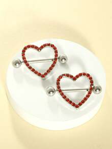 2pcs 14G Nipple Rings For Women Stainless Steel Heart Butterfly Moon CZ Flower Barbell Nipple Rings Set Cute Nipplerings Piercing Jewelry For Daily Wear Party Summer Beach