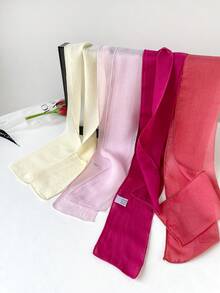 1 优雅女士多色 Finale 轻质云纱毛巾小长围巾，轻质涤纶女士颈饰，面料柔软，情人节礼物多用途头巾、披肩头巾、沙滩巾、发饰头巾、发带、头饰，非常适合装扮您！ - 多色壓軸 - 查看 5