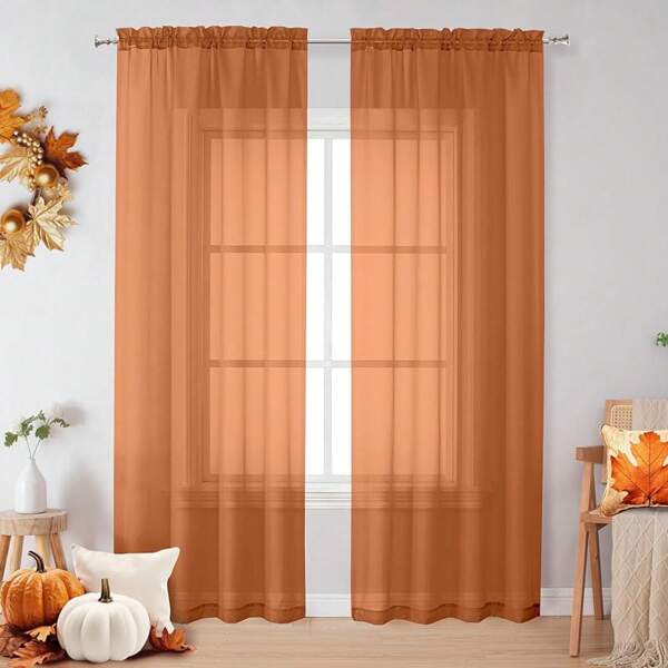 OVZME White Sheer Curtains - 84 Long, 2 Panels Set Living Room/Bedroom, Rod Pocket Voile Drapes, Airy Lightweight Window Treatments, Each 42W X 84L