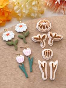 Bohemian Floral Clay Cutters Mold Spring Hollow Flower Leaf Polymer Clay Cutter For Jewelry Making DIY Crafting Kit Tools