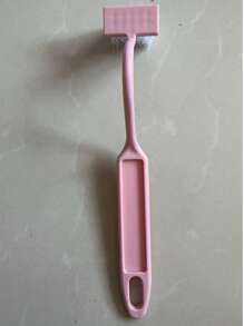 1pc Blue V-Shaped Toilet Brush: Innovative S-Shaped Curved Design For Efficient Cleaning Of The Toilet Bowl.
