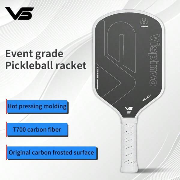 VISPINVO USAPA Approved 227-Gram Lightweight Offensive Pickleball Paddle, PP Honeycomb Core, Matte CFS Surface, T700 Carbon Fiber Pointed Vợt Pickleball,Precise Ball Control,Anti-Slip Grip, A Perfect Combination Of Performance, Durability And Style,Suitable For All Levels (From Beginner To Advanced),With Pickleball Bag