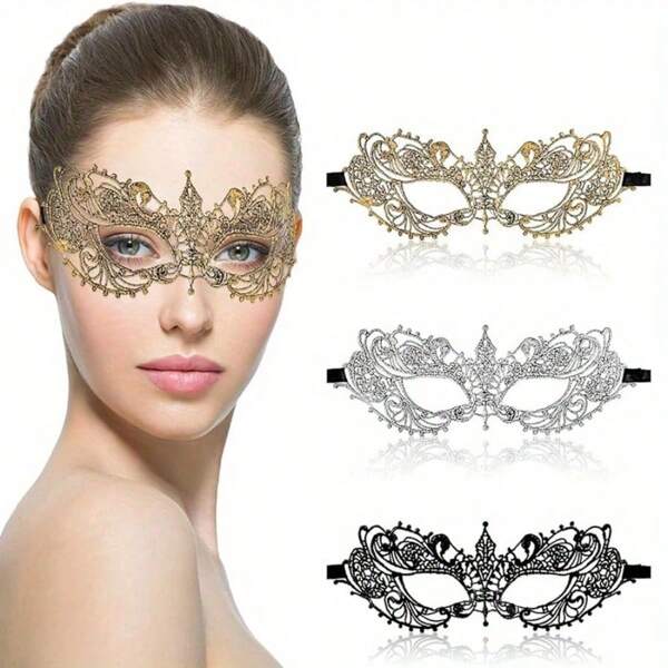 Máscara de encaje sexy y glamorosa para disfraz de carnaval, fiesta de disfraces, baile de máscaras, disfraz de máscara de encaje de Halloween