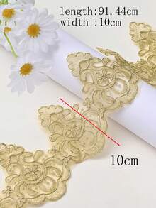 New Multi-Color Lace Embroidery Bone Trim Net Fabric For DIY Clothing, Wedding Dress, Accessories/ Length: 91.4cm/ Width: 10cm - Multicolor - View 11