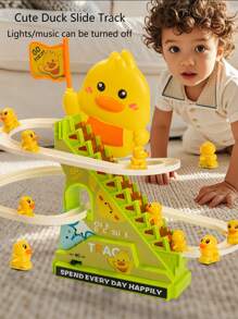 The Yellow Duck Automatic Climbing And Sliding Toy Is Perfect For Birthday And Holiday Gifts. Manual Installation Of Track (Requires Two No. 5 Batteries To Be Provided),Duck,Sensory Toys,Ducks