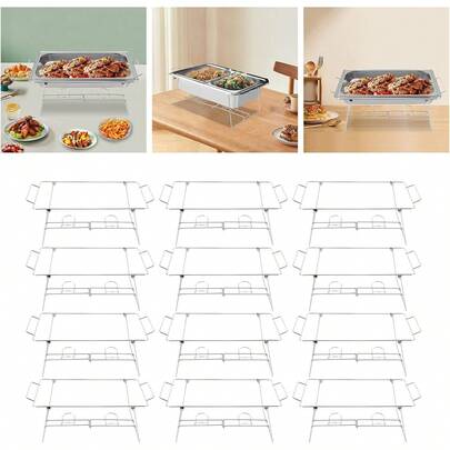 SHZICMY Juego de 12 soportes de alambres para recalentar fuentes - Estantes de tamaño completo para fuentes, calientaplatos y suministros de servicio para fiestas y eventos