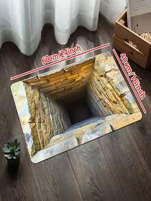 1/2 入 Dry Well 視覺藝術門墊 - 防滑吸水聚酯纖維地毯，逼真 3D 效果，2D 印花，輕巧且可機洗，適用於浴室、臥室、客廳、露營、野餐、瑜伽及其他場合。| 逼真 3D 視覺效果 | 吸水地毯，浴室墊 - 彩色 - 查看 4