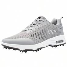 Men's Golf Shoes Are Lightweight And Have Strong Grip Men's Outdoor Sports Shoes With A Mesh Surface Are Breathable - Xám - Xem 5