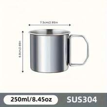 1 pieza de taza plegable de acero inoxidable 304 para exteriores, adecuada para campamento, senderismo y almacenamiento portátil para beber, también conocida como taza. - Multicolor - Ver 8