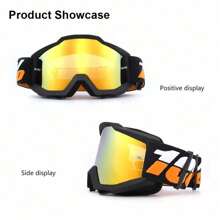 Motorcycle Goggles Bandana Mask Motocross Goggles Windproof ATV Dustproof Racing Goggles Anti-Scratch Skiing Goggles Protective Safety Eyewear TPU Frame PC Color Lens