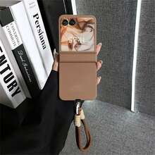 Luxury Minimalist Brown Phone Case With Keychain Lanyard, Suitable For Razr50 Razr 50 Ultra 50ultra Back Cover, Waterproof Shockproof Anti-Fall Anti-Scratch - Brown - View 6