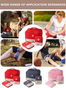 1pc Portable Medicine Bag, Cute Mini First Aid Kit, Medical Emergency Kits, Organizer Outdoor Household Medicine Pill Storage Bag, Empty First Aid Kit, Mini Portable Medical Kit First Aid Bag, Outdoor Camping Family Survival First Aid Kit, Cross Pattern First Aid Kit, Suitable For Car Bike Marathon Running Outdoor Camping Hiking Emergency