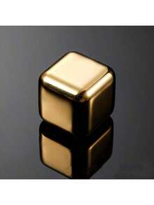 8 Gold Ice Blocks With Silicone Clip - Reusable Metal Chilling Pebbles & Fast Freezing Stainless Steel For Cocktails, Whiskey, Wine & Drinks - Perfect For Christmas, Halloween, Easter, Thanksgiving & More - Multicolor - View 16