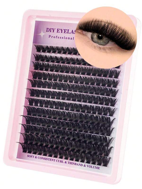 240/196/192Pcs Fluffy Lash Clusters 30D/40D/60D/80D/100D Individual Eyelash Thick Cluster Eyelash Extensions D Curl Lashes Clusters Individual Lashes 9-18MM Wispy Cluster Lashes
