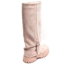 Women's Plain Pointed Toe Zipper Fashion Mid-Calf Boots With Buckle - Pink - View 4