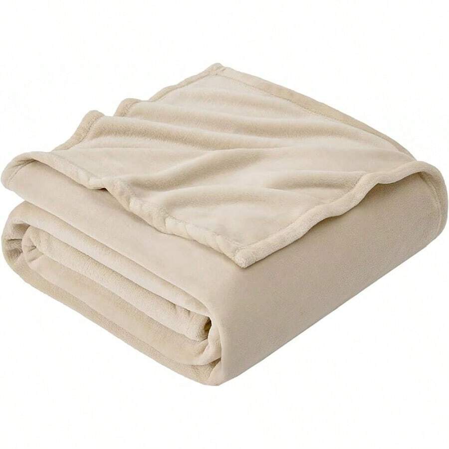 Sofa Blanket Living Room Cover SetFleece Blanket Twin Size, Soft Cozy Twin Blanket, Fuzzy Flannel Blanket Bed, Sofa, Couch, Travel, Camping, 60 X 80 Inches - Taupe - 查看 1