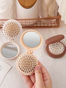 12 buc - Oglinzi compacte, piepteni, cadouri de nuntă în vrac pentru invitați, set de oglinzi de călătorie portabile, perie de păr cu etichetă de mulțumire, pungă din organza, pieptene de călătorie cu oglindă multicoloră, simplu și portabil, pieptene pliabil, pieptene de masaj airbag pliabil mini de culoare solidă, pieptene de buzunar, pieptene portabil pentru exterior, acasă și dormitor, pentru călătorii de femei, pentru suveniruri de cadouri de mireasă pentru Quinceanera și burlăcițe, cadouri de petrecere