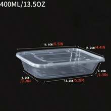 20/40 piezas Contenedores de almacenamiento desechables transparentes con tapa - Aptos para microondas, Envases de plástico para llevar, Contenedores de alimentos desechables a prueba de fugas, Cajas de almacenamiento de alimentos desechables rectangulares para el hogar, la cocina, comidas, fiestas, picnics, catering y embalaje de alimentos - Multicolor - Ver 13