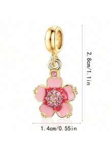 9pcs European And American Style Hollow-Out Heart, Flower, Heart, Beaded, Flower Shaped DIY Jewelry Pendant, Suitable For Decorating Bracelet, Necklace, Earrings, Creative Accessories Valentines - Nhiều màu - Xem 6