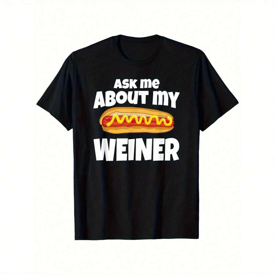 Camiseta "Pregúntame por mi salchicha", 100% algodón, regalo para hombres, mujeres, papá, mamá y amigos, tallas S-XXXL, color negro como regalo - Negro - Ver 1