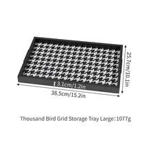 1 件奢华千鸟格金属托盘、珠宝收纳盒、化妆品收纳架、香水展示架、卧室、客厅、浴室梳妆台、优雅装饰