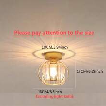1 Nordic Hallway Light, Hallway Foyer Balcony,  Creative, Personalized, Entrance Gold Light Luxury Crystal Ceiling Light - Crystal Glass Small Ceiling Lamp - View 13