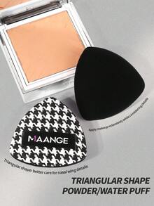 MAANGE 1个三角粉扑，带收纳盒，可湿用，柔软亲肤，方便携带，是旅行的理想化妆工具。适用于化妆、房间装饰、梳妆台、旅行、卧室等场合。关键词：粉扑、美妆蛋、粉扑、化妆海绵、便宜、圣诞礼物、化妆、化妆工具、便宜好物、礼物、女士礼物、圣诞礼物、赠品、旅行、便宜好物、旅行必备品 - 黑與白 - 查看 7