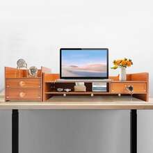 Computer Monitor Mount With Drawer - Log - View 6