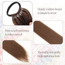 Braid DIY Ponytail Extensions Synthetic With Hair Tie Wrap Around Hair Braid Extensions Tail Rubber Band Hair Ring 28 Inch Ombre