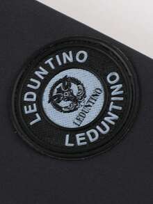 LEDUNTINO 男士时尚拉链休闲户外夹克运动拼接老公男友礼物男士春秋季薄款夹克外套可拆卸连帽字母印花外套春秋季上衣 - 灰色 - 查看 7