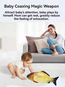 1 pieza Juguete eléctrico de pez oscilante, juguete de peluche interactivo simulación de pez eléctrico para atraer la atención del bebé, puede moverse y saltar, pez célebre de internet con cola que se mueve, carp de hierba, muñeco de carpa inducida, pez saltando con cola que se mueve, cargado por USB - Multicolor - Ver 5