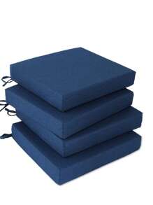 Outdoor Chair Cushions For Patio Furniture - Square Corner Patio Cushions For Outdoor Furniture 4 Packs - Waterproof Indoor Chair Cushions For Dinning Chairs, 18.5" X 16" X 3" Office Chair Seat Cushion