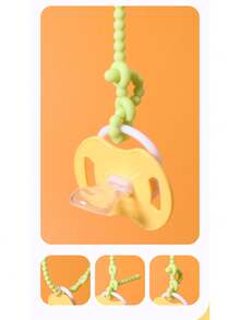 嬰兒矽膠奶嘴鏈扣夾，防掉鏈條，嬰兒矽膠防掉鏈，嬰兒掛繩，矽膠奶嘴夾套組，適用於汽車安全座椅、啃咬期、高腳椅、嬰兒車配件、嬰兒夾、嬰兒床、搖椅 - 彩色 - 查看 3