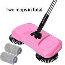 1pc Household Sweeping And Mopping Machine - Fully Automatic Handheld - Push-Type Sweeping Machine Cleaning Mop Household Windproof Lazy Broom Broom Dustpan Combination Set - 2-In-1 Machine Cleaning The Floor - Perfect Gift