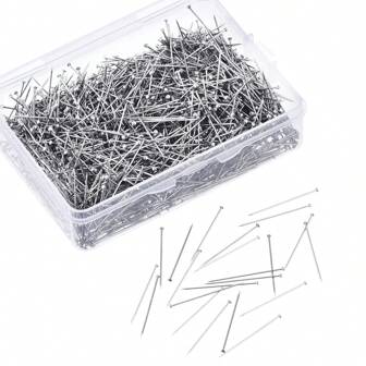 100//200/250/500pcs Straight Pins For Crafts, Sewing Pins For Fabric Dressmaker Pins, Long 1 Inch Flat Head Pins For Quilting, Sewing, Jewelry DIY Fine Satin Pin