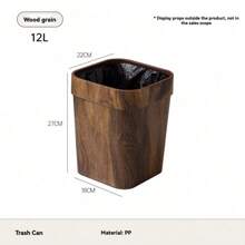 Cestino dei rifiuti con pedale 12L/16L, bidone della spazzatura di alta gamma con finitura in legno, con doppio scomparto e coperchio, impermeabile, per uso domestico, salotto, bagno, toilette, per l'organizzazione della cucina